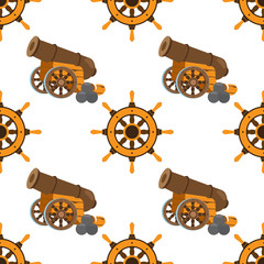 Seamless pattern for design surface Ship wheel.