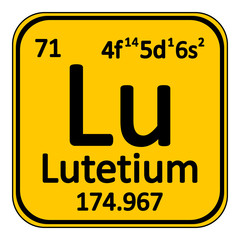 Periodic table element lutetium icon.