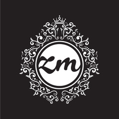 vintage circle initial logo