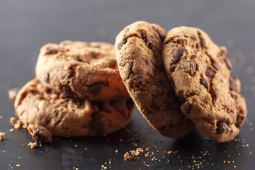 Homemade cookies on a black background