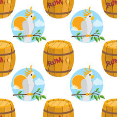 Seamless pattern for design surface Parrot Cockatoo white large.