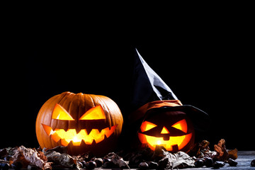 halloween pumpkin in the dark