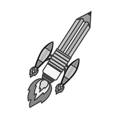 space rocket with pencil shape over white background. start up design. vector illustration