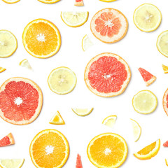 citrus slices isolated