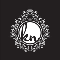 vintage circle initial logo