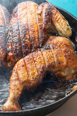 Chicken tapaka cooking