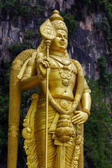 KUALA LUMPUR, MALAYSIA - January 17, 2016: Statue of Lord Muragan at Batu Caves.