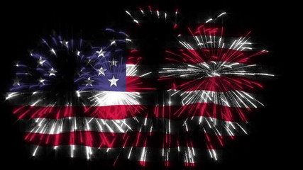 united states of america celebration with fireworks - Powered by Adobe