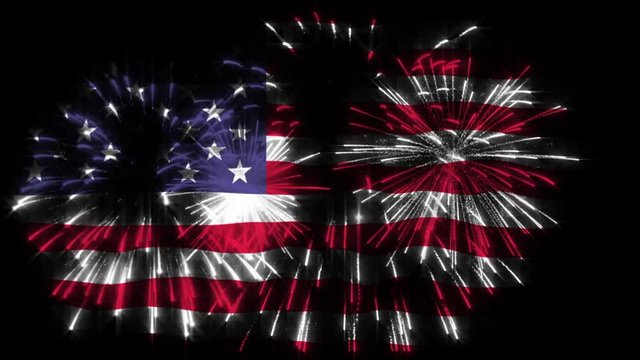 united states of america celebration with fireworks