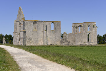 Fototapeta na wymiar Cistercian Abbey, called des Châteliers, of the commune La Flotte-en-Ré in the Charente-Maritime department in southwestern France