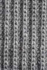 Gray knitted fabric background