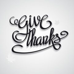 Happy thanksgiving day greeting card with hand lettering