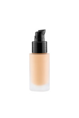 Foundation cosmetic glass tube with copy space, tone cream, mois