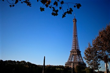 Fototapeta na wymiar La tour eiffel d'automne / hiver à Paris, France