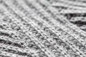 Grey knitting wool texture background.