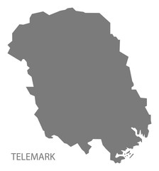 Obraz premium Telemark Norway Map grey