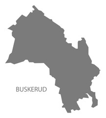 Obraz premium Buskerud Norway Map grey