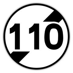 Panneau routier en France : fin de  limite de vitesse à 110 km/h