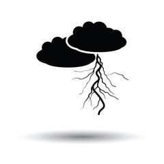 Clouds and lightning icon