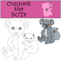 Obraz premium Educational game: Connect the dots. Mother koala with her baby.