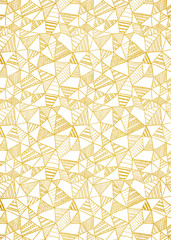 Gold foil decorative background with abstract geometric triangle pattern.