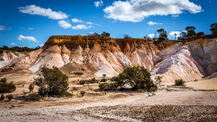 Eroded cliffs at Buckley's Breakaway near Wave Rock in Western Australia