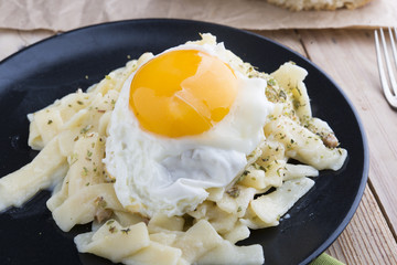 Traditional pasta with egg