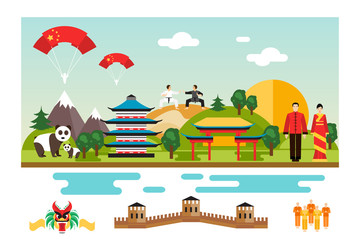 Obraz premium Symbols and landmarks of China