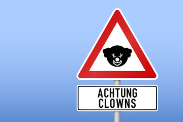verkehrszeichen achtung clown I