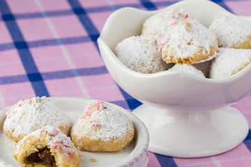 Christmas raspberry filled butter cookies.