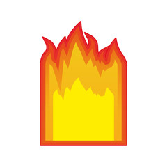 fire flame burning element icon over white background. vector illustration