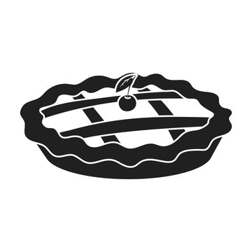 recommend clip art: Thanksgiving pie icon in black style isolated on white background. Canadian Thanksgiving Day symbol stock vector illustration.