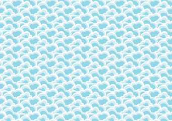 Seamless texture of cartoon clouds. Illustration for design. Vector illustration for invitation cards. It can be used as Wedding Invitations Cards