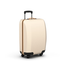 Suitcase on wheels isolated on white background 3d