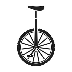 Monocycle icon in black style isolated on white background. Circus symbol stock vector illustration. © pandavector