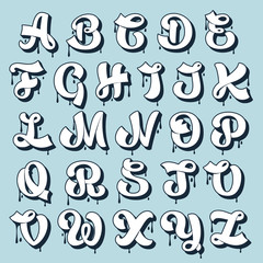 Smudge calligraphy alphabet. Handwritten lettering. © kaer_fstock