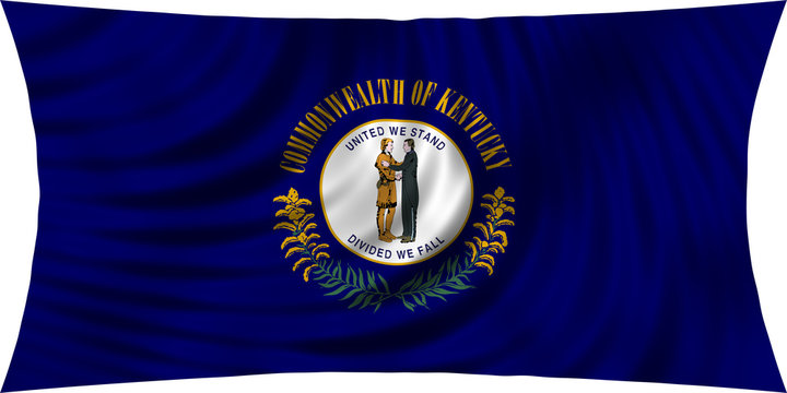 Flag of the US state of Kentucky waving isolated on white