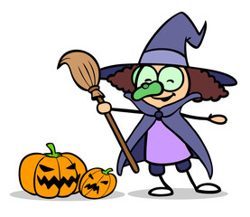 Kind als Hexe für Halloween