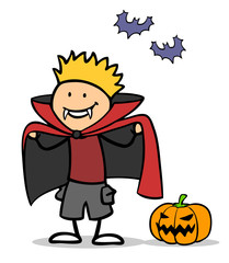 Kind mit Vampir Kostüme für Karneval