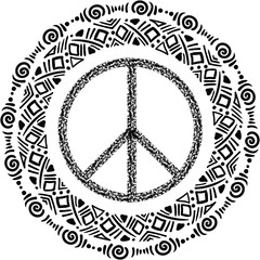 peace symbol, drawn by hand