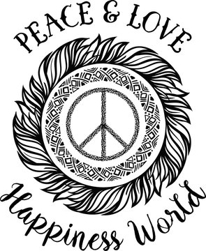 peace symbol, drawn by hand