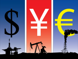 oil currencies and industry design vector background