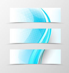Fototapeta premium Set of header banner wave design