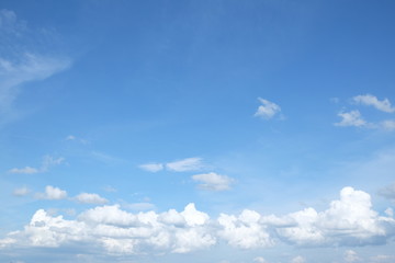 blue sky with cloud, in a row cloud beautiful