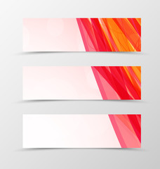 Fototapeta premium Set of header banner dynamic wave design
