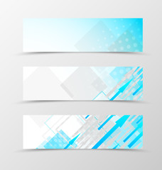 Set of header banner dynamic geometric design