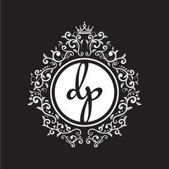 vintage circle initial logo
