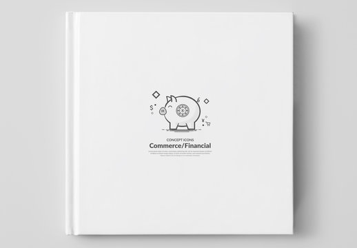 Grayscale Cartoon Style Business and Tech Icon Set 4