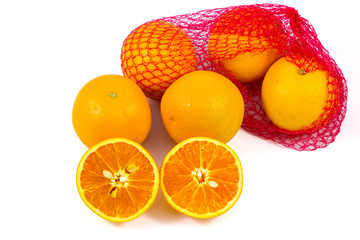 oranges on white background / fresh orange isolated on white background