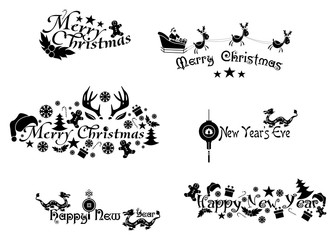 new year logos black